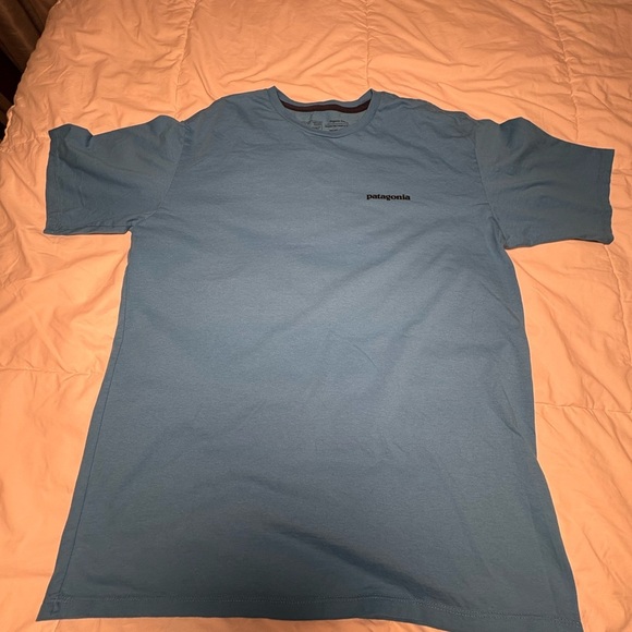 Patagonia Sky Blue “Save Our Home Planet” Organic Cotton Tee Size M - Picture 3 of 11